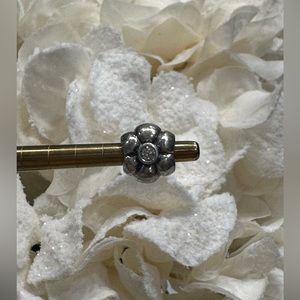 Authentic Pandora Silver Flower Charm with Clear CZ
Sterling silver